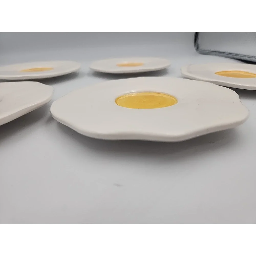 Rare Vtg McNutt's 1988 Schlaffer Nance & Co Dept‎ 56  EGG PLATES SAUCER 9 Pieces